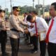 Upacara kenaikan pangkat anggota Polres Metro Depok dan pengharapan kepada jajaran Polsek Tajur Halang.
