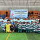 pertandingan sepak bola Hari Bhayangkara ke-79 antara Polres Depok dan IJTI Depok