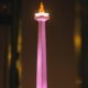 Video mapping dan air mancur menari di kawasan Monumen Nasional pada malam akhir pekan liburan sekolah