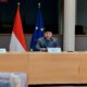 Presiden Republik Indonesia, Prabowo Subianto (tengah), saat berada di forum Indonesia-European Union Comprehensive Economic Partnership Agreement (IEU-CEPA)