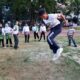 Anak-anak di Depok bermain permainan tradisional seperti engklek dan lompat karet di Depok Open Space untuk lawan kebiasaan rebahan.