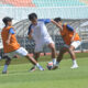 Pemain Persikad Depok berlatih mempersiapkan laga kontra Sriwijaya FC