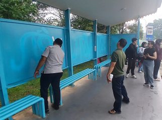 Vandalisme halte Transjakarta Depok