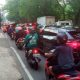 Kemacetan perbaikan jalan amblas di Lenteng Agung